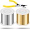 2 Rolls 20 Gauge Wire for Jewelry Making and Pliers - Silver Craft Tarnish Resistant Beading Wire for DIY Craft Making Supplies (Gold, Silver)